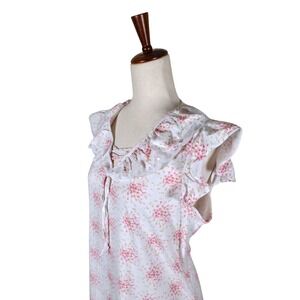 VTG 90s Moon Dance Nightgown‎ Size L Pink Floral Ruffle Sequin Grandma Feminine